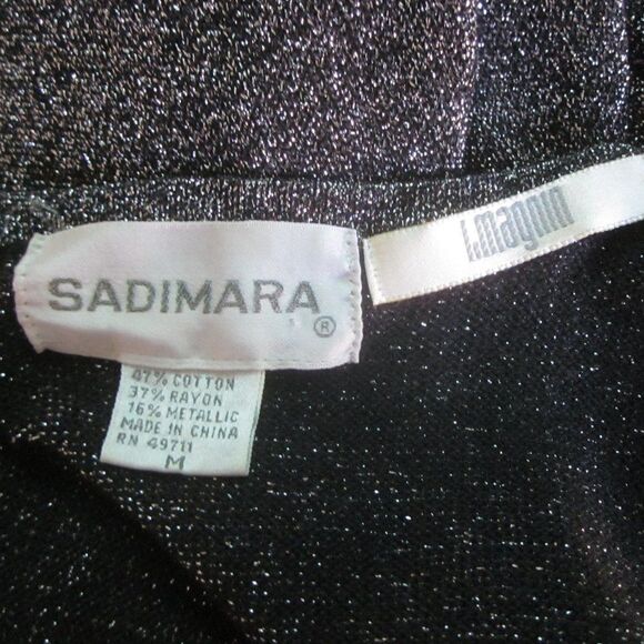 Sadimara  I Magnin  Womens Size M 1980's Vintage Black Sparkle Knit Tank Top - Picture 4 of 11